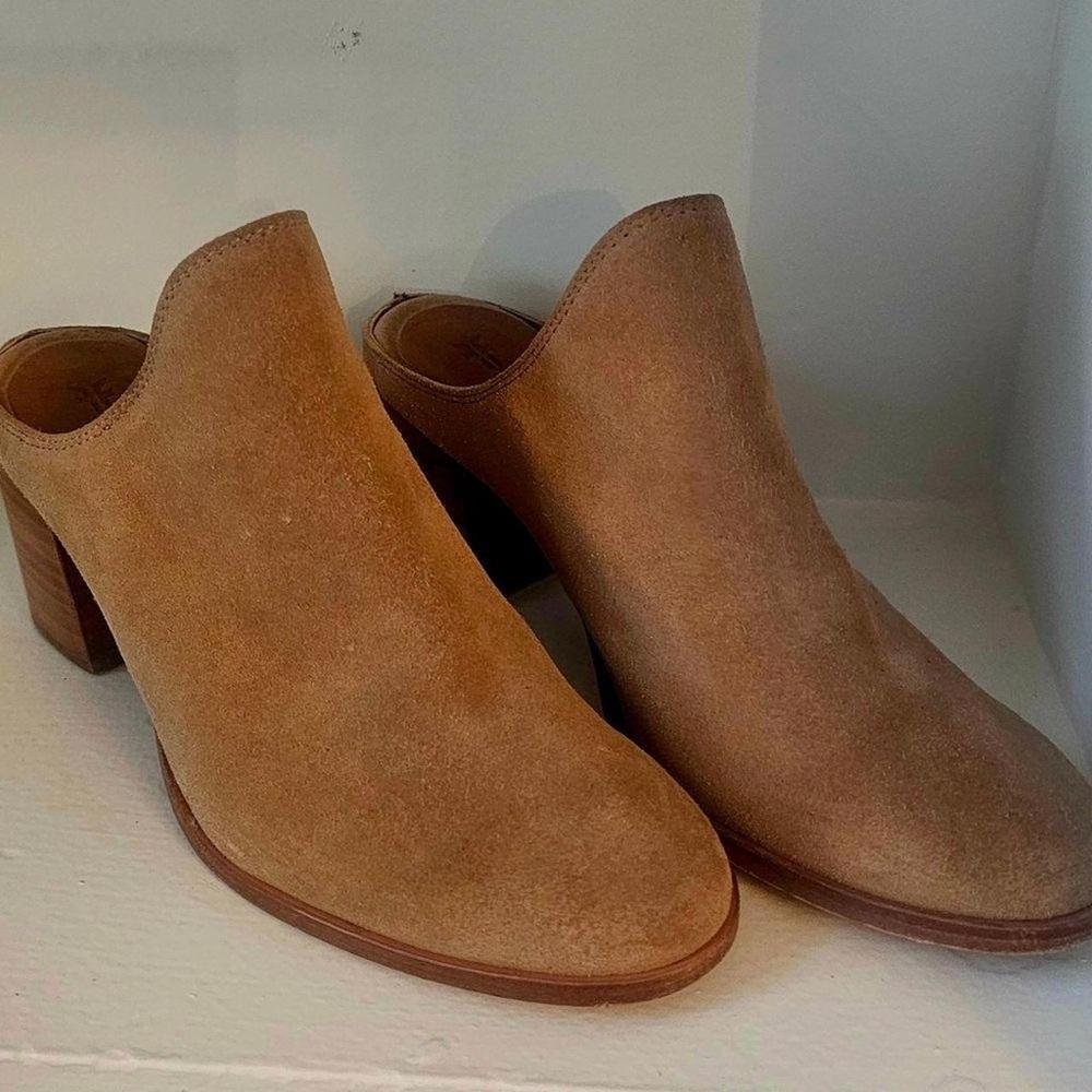 Frye Brown Suede Mules